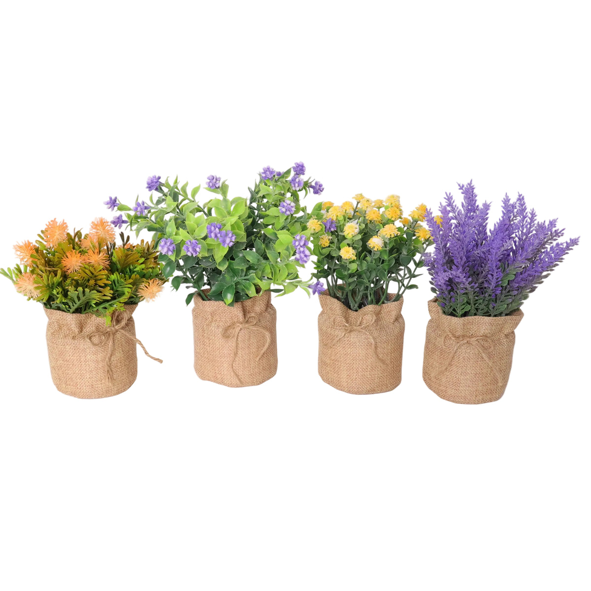 Set 4 Mini Ramilletes Flores Yute