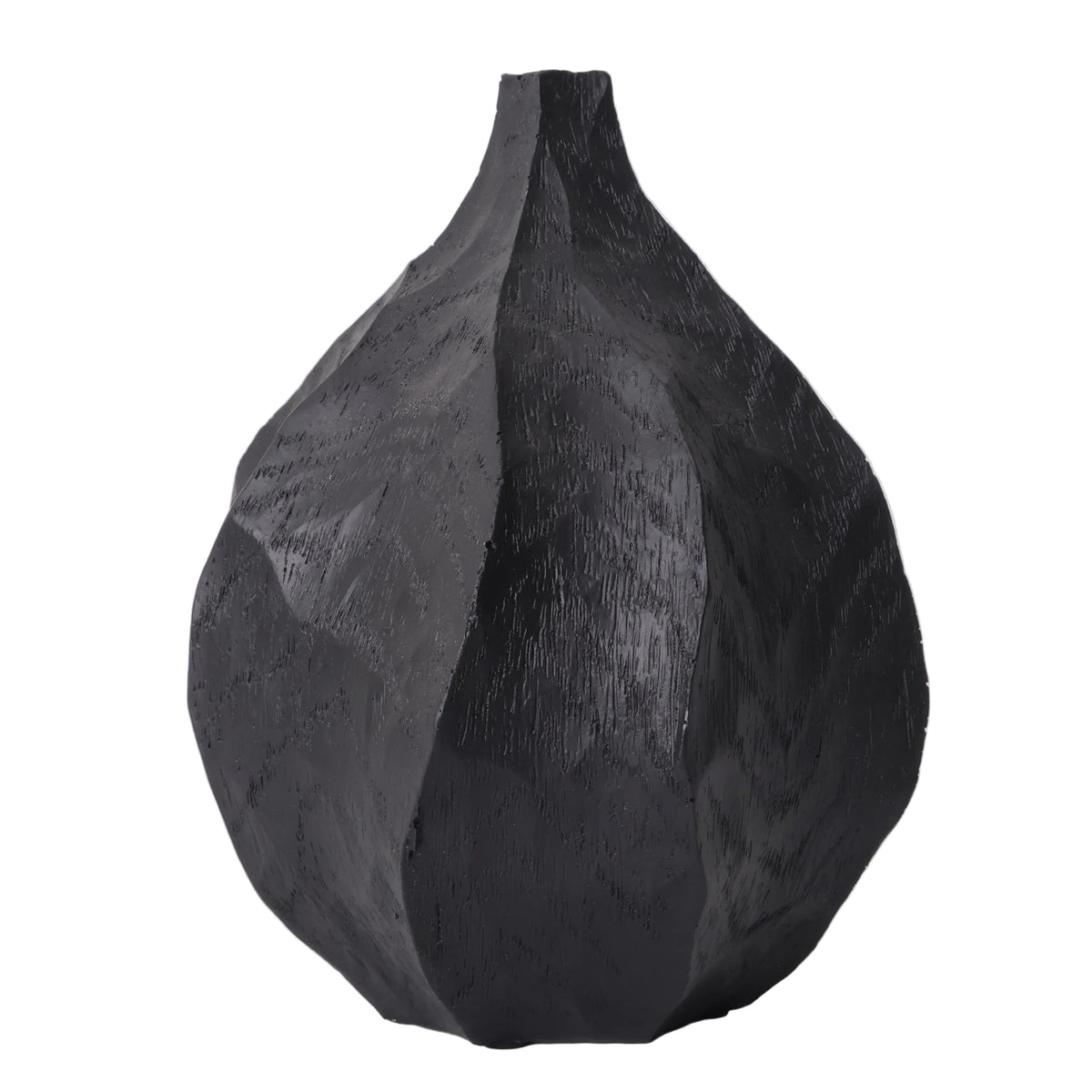 JARRON DE RESINA CIRCULAR NEGRO