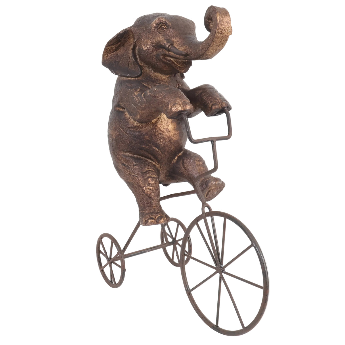 ELEFANTE EN RESINA MONTADO EN BICI