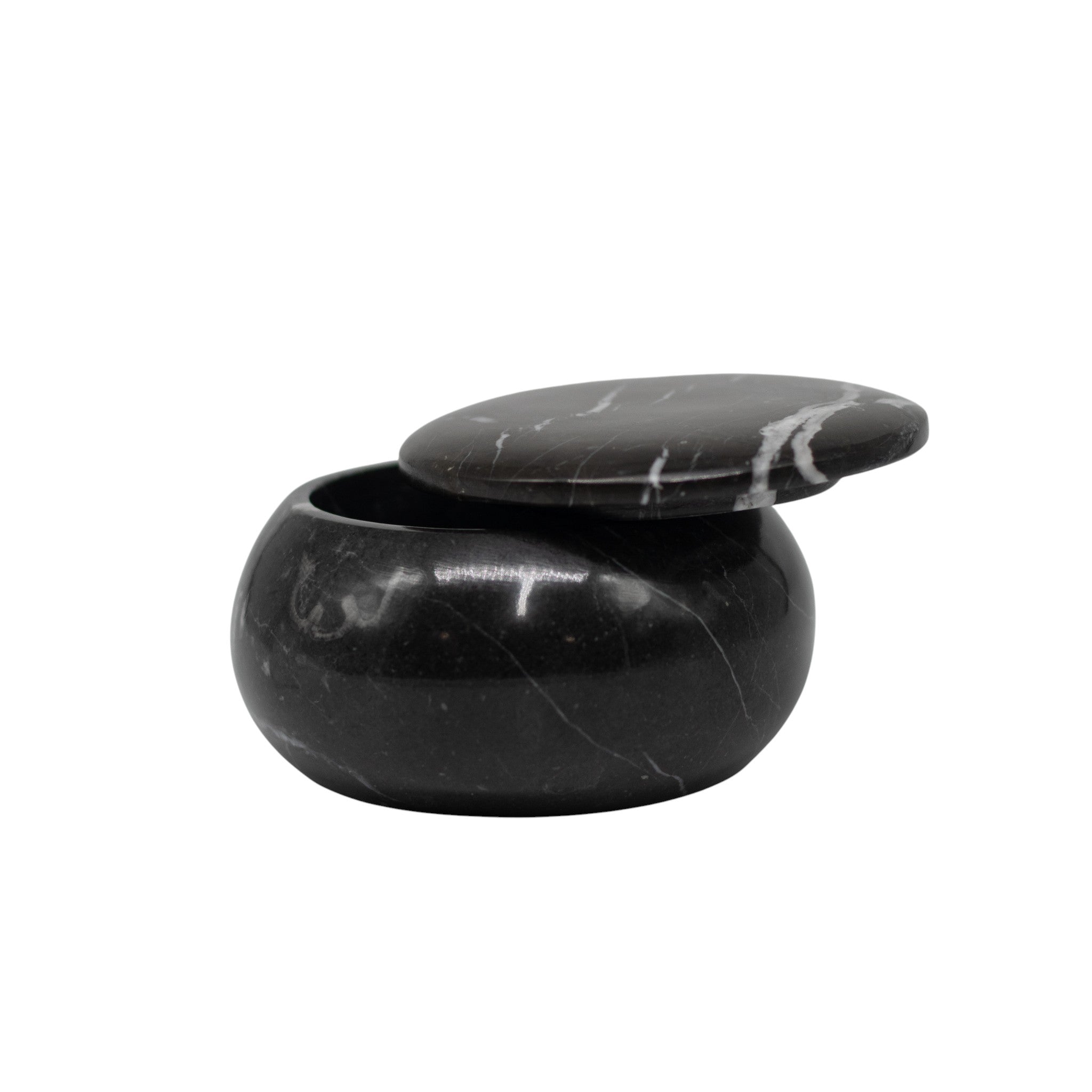 Alhajero Boleado de Mármol Negro – 10 cm