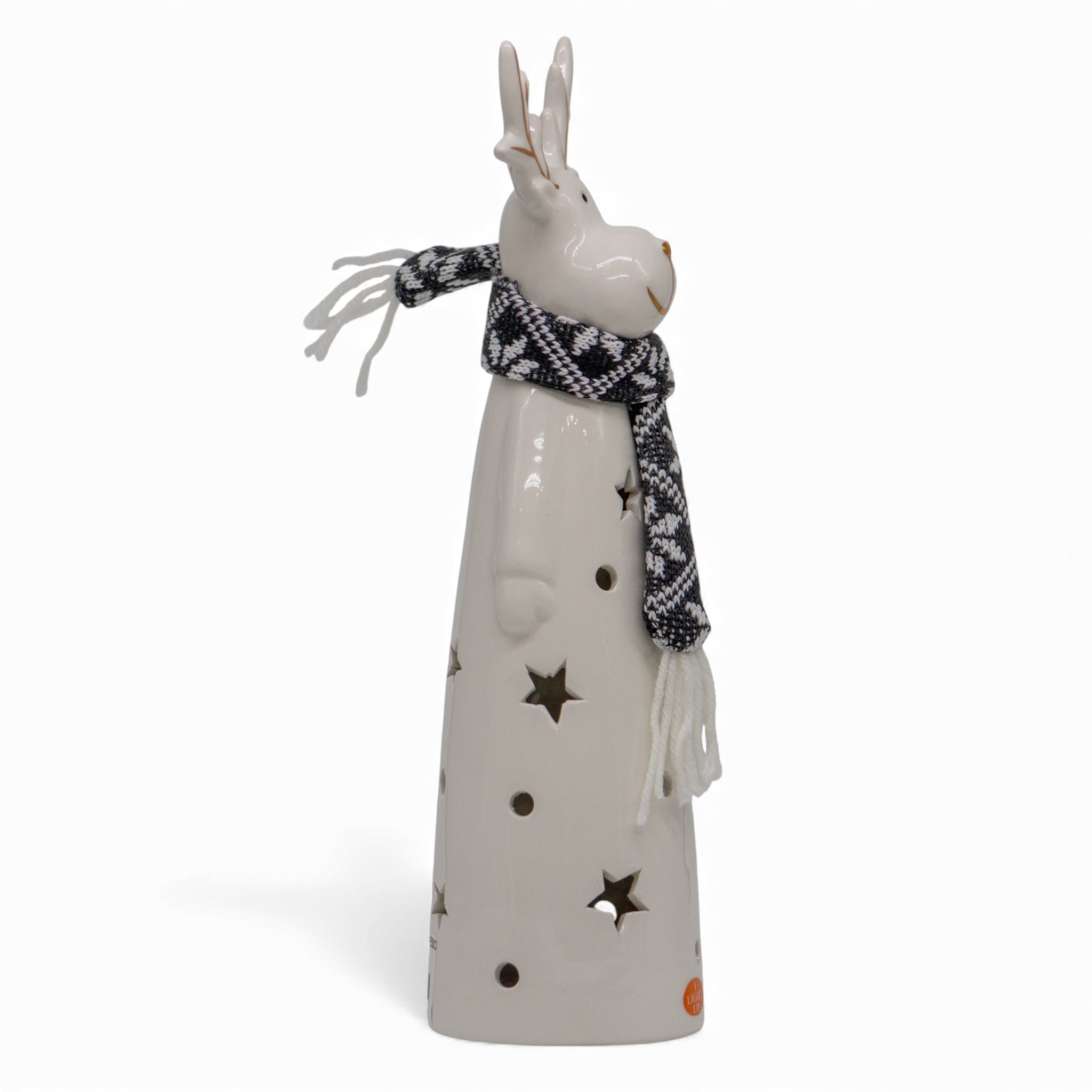 Reno Decorativo con Luz Blanco / Gris 26 cm