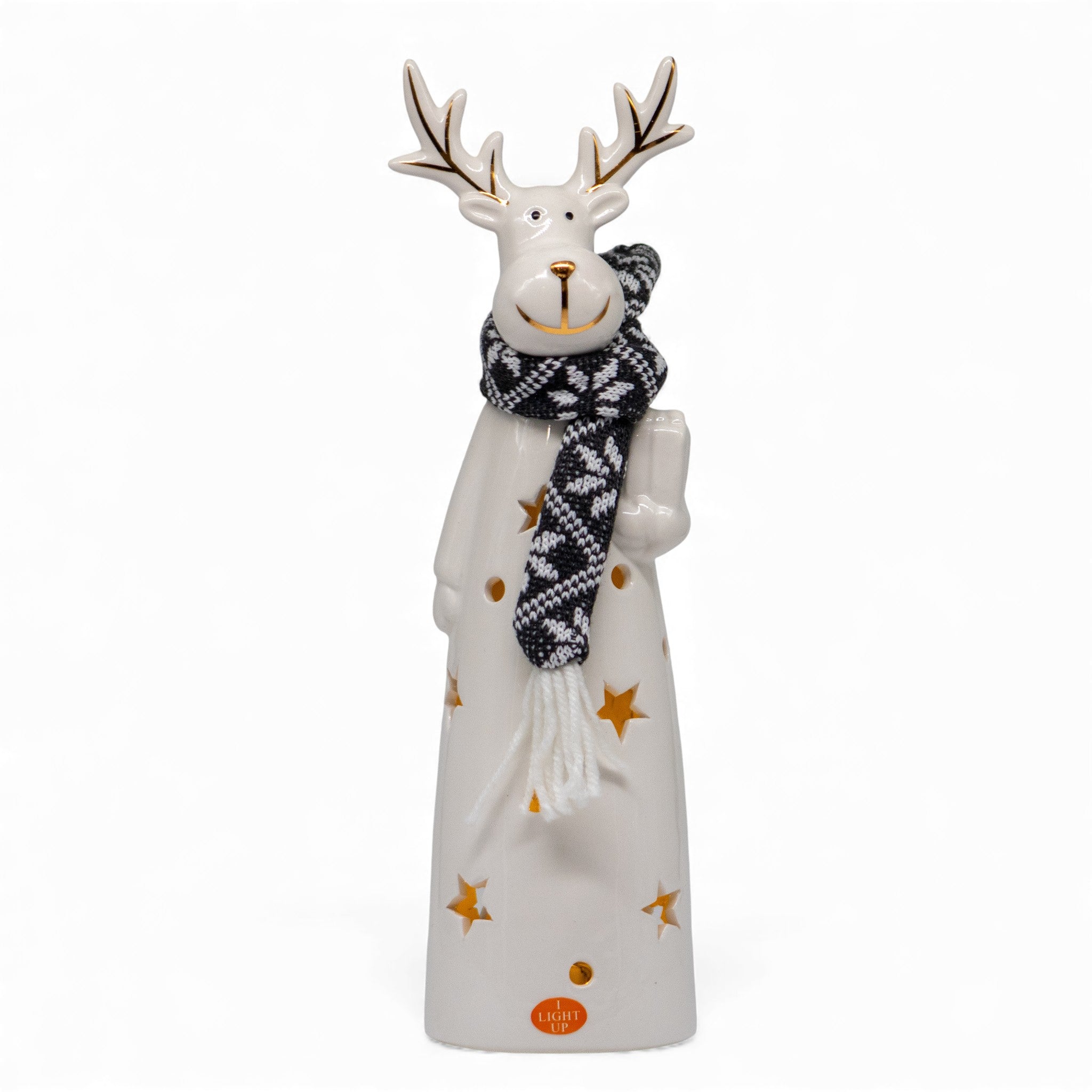Reno Decorativo con Luz Blanco / Gris 26 cm
