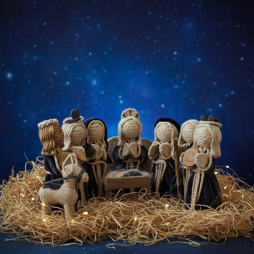 Nacimiento de Yute Gris – 15 cm
