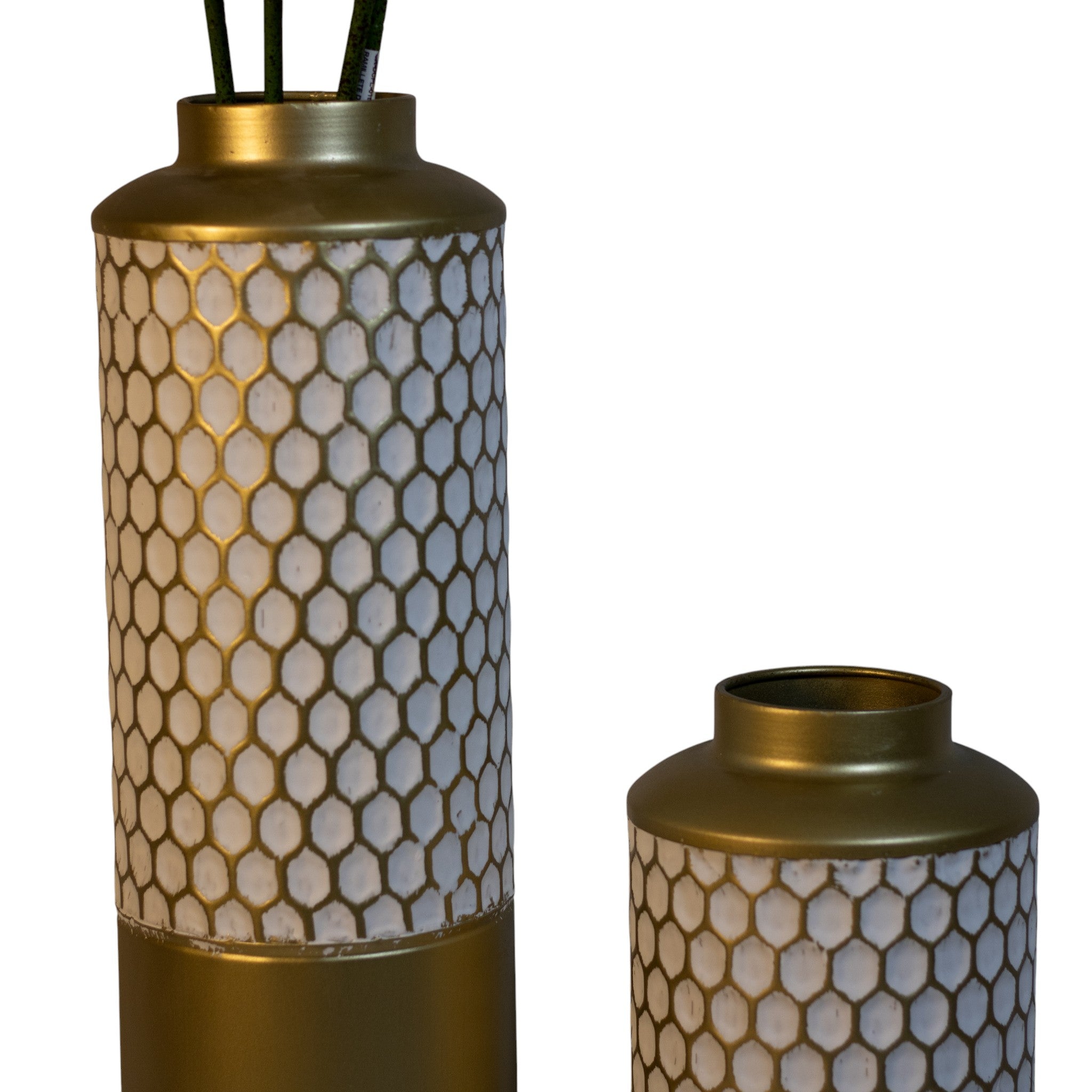 Set De 2 Envases Metalicos Gold