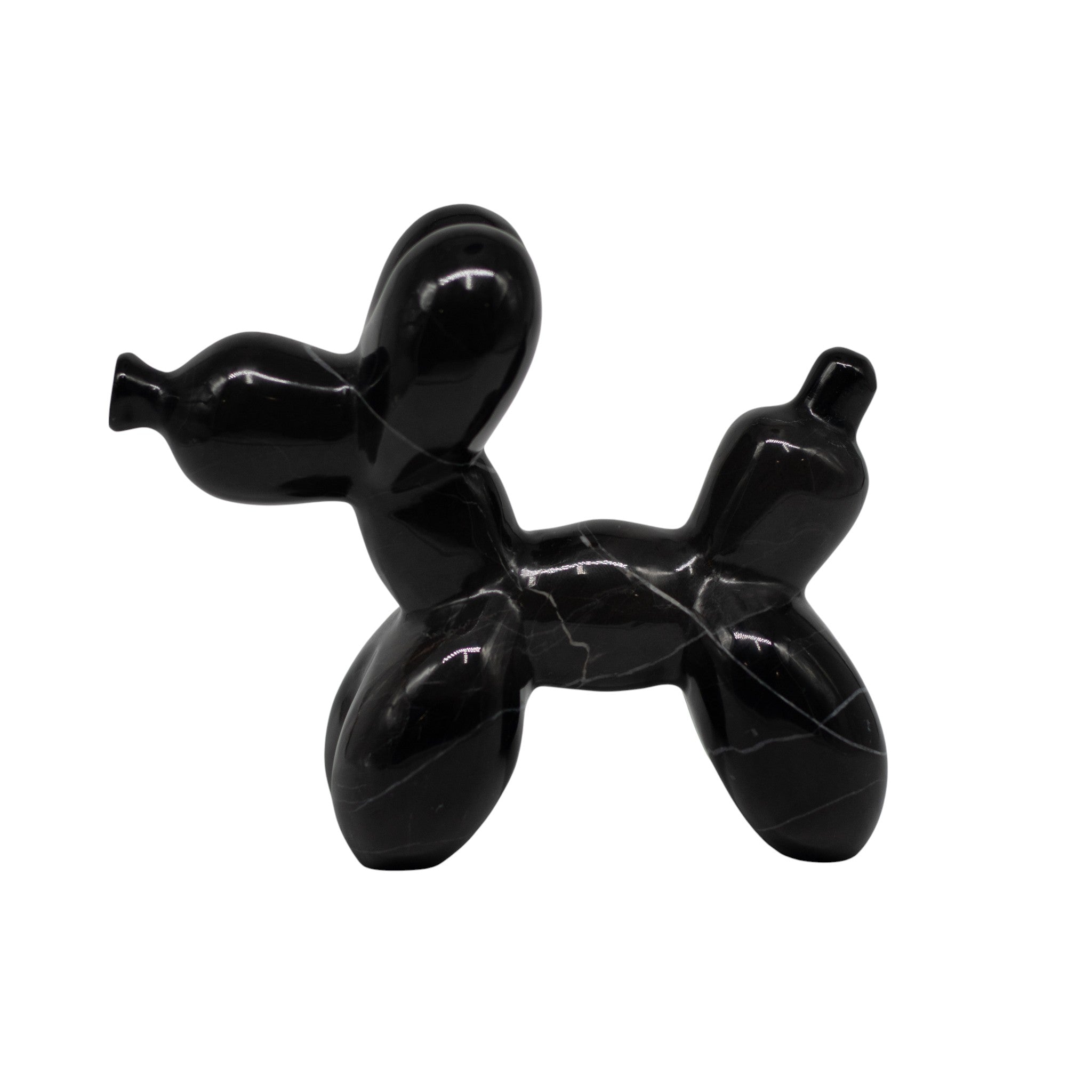 Perrito Marmol Negro 16 Cm