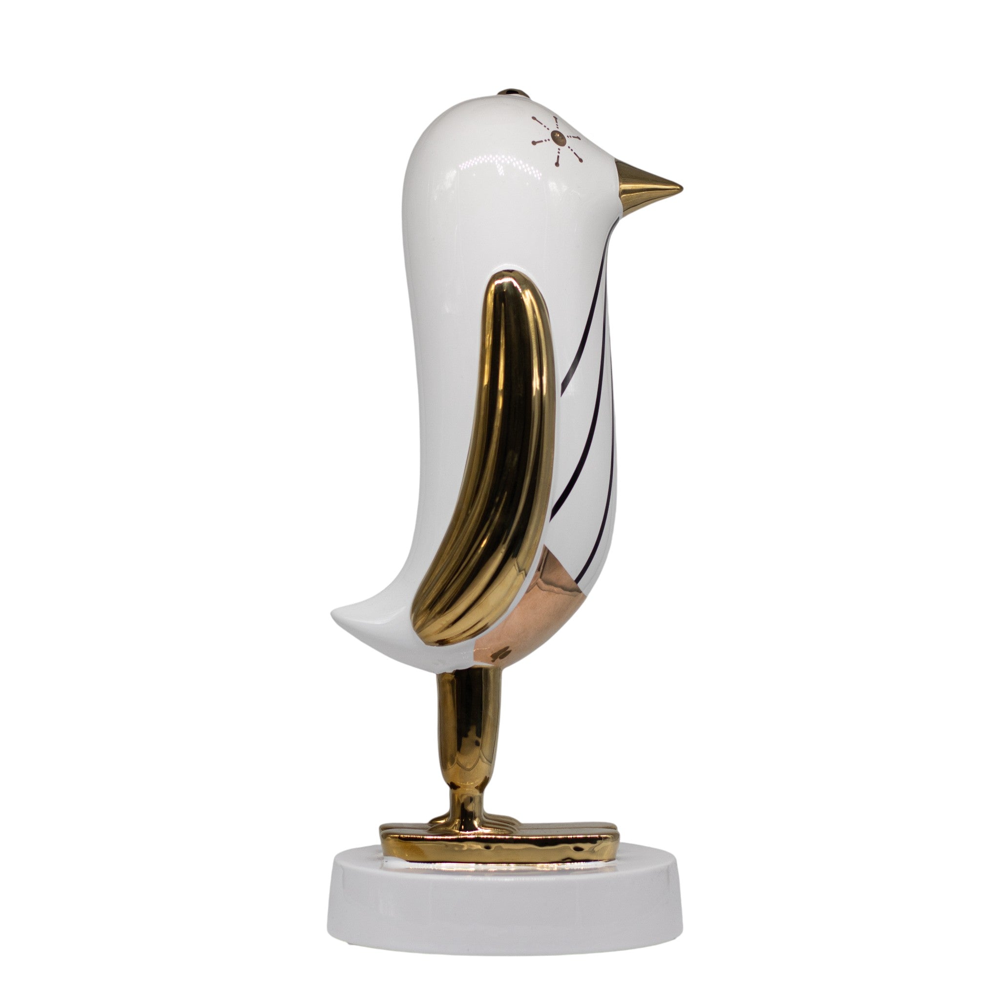 Figura Ladan Ceramica Blanco Dorado