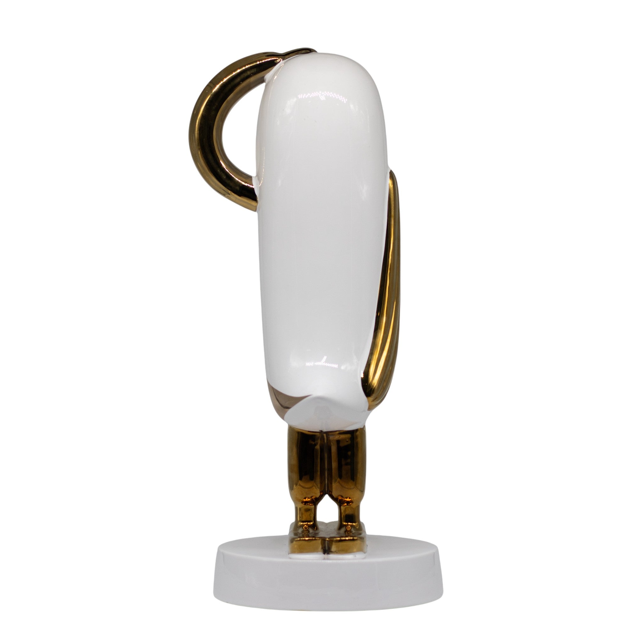 Figura Ladan Ceramica Blanco Dorado