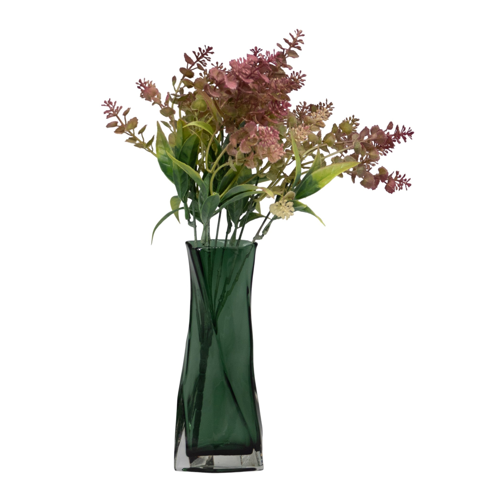 Florero Robin Chico Verde 7×7×19 cm – Vidrio Decorativo