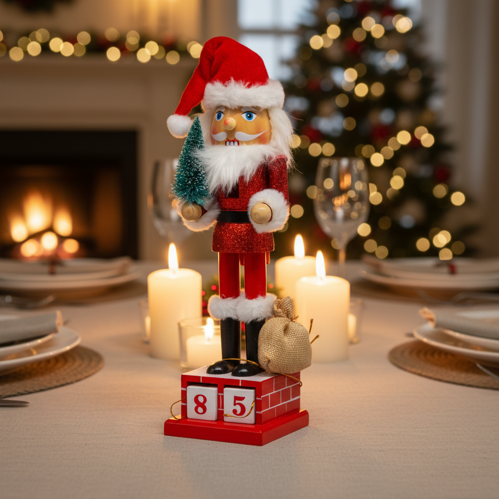 Cascanueces Santa Claus Rojo – 30 cm