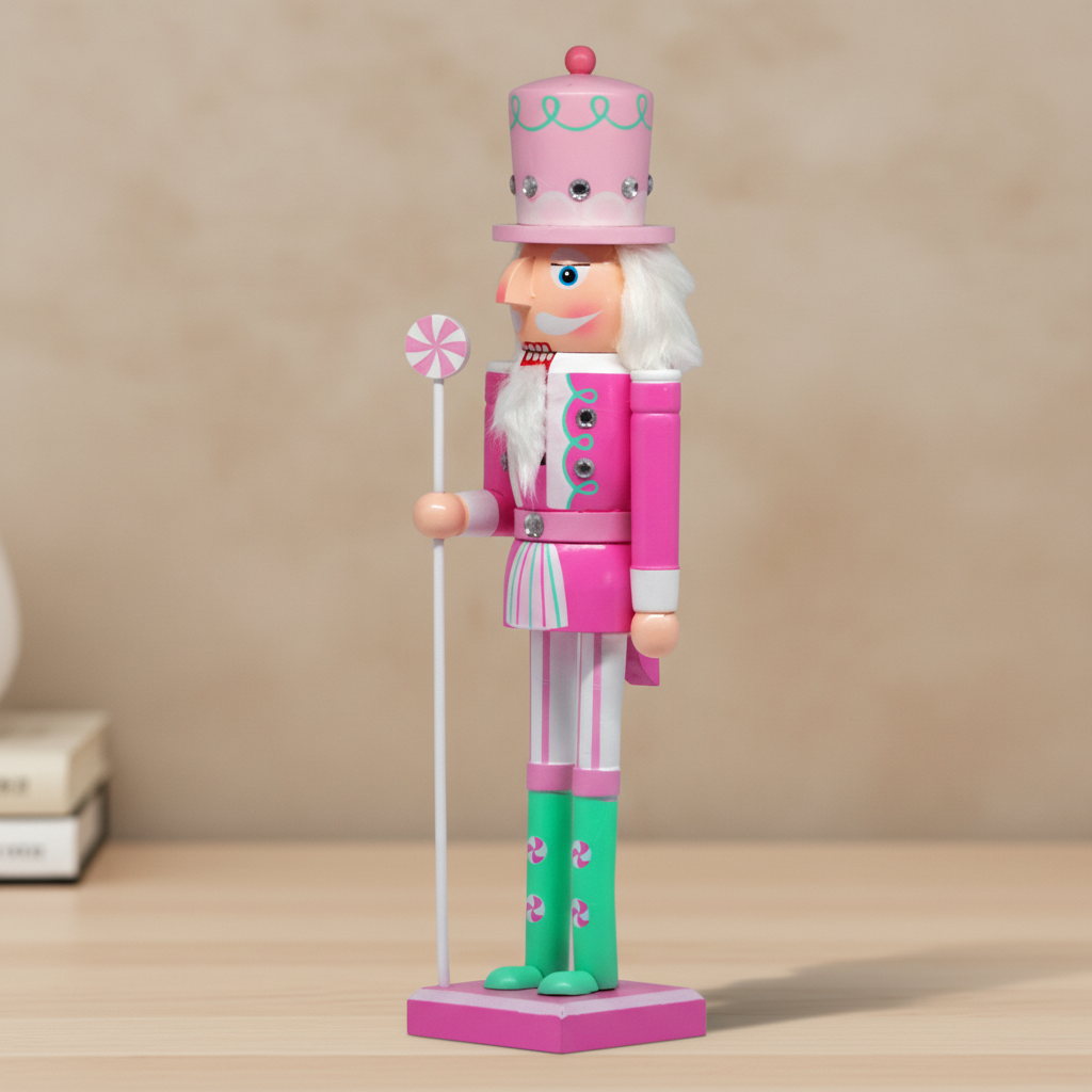 Cascanueces Decorativo Rosa – 38 cm