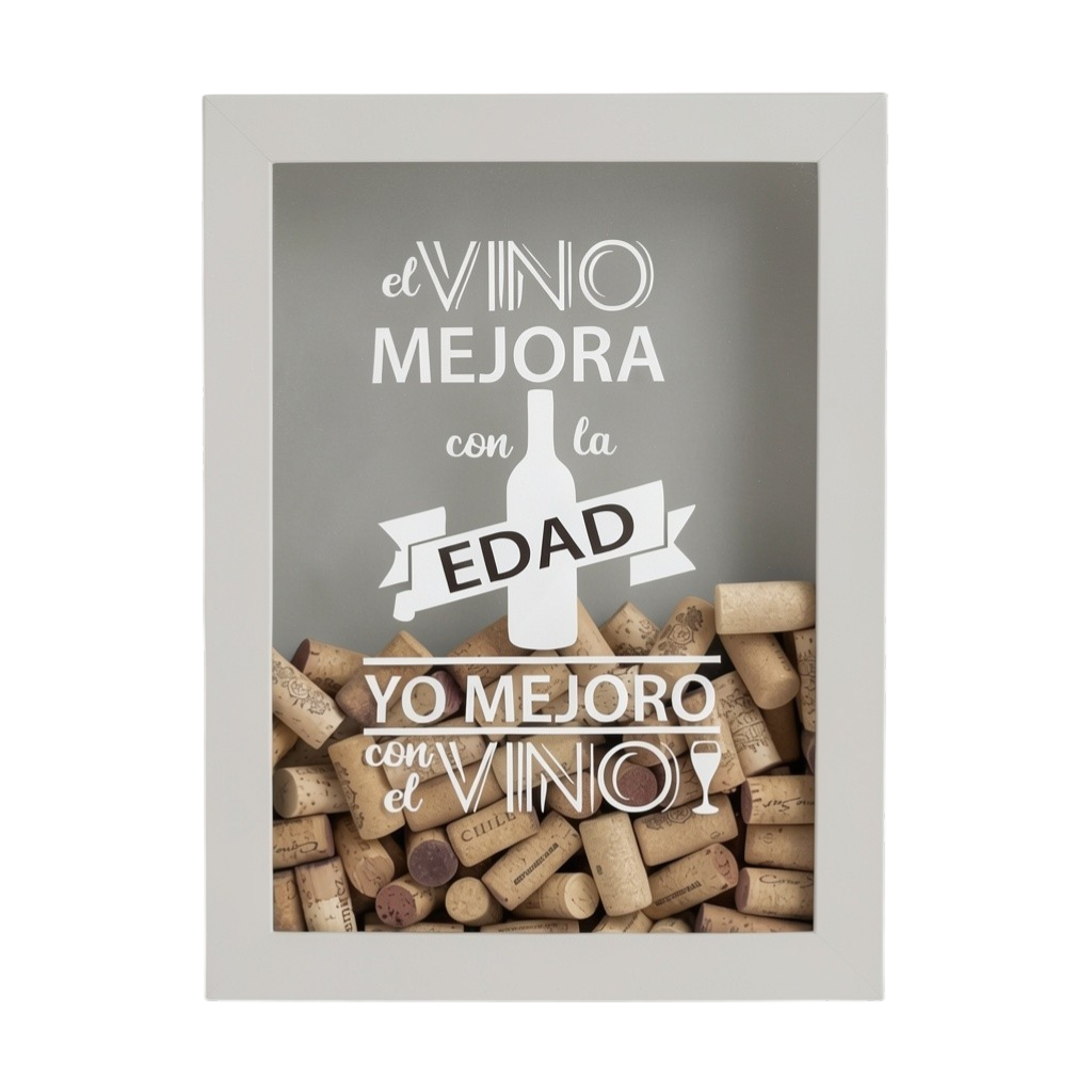 Guarda Corcho Sencillo El Vino Mejora Gris