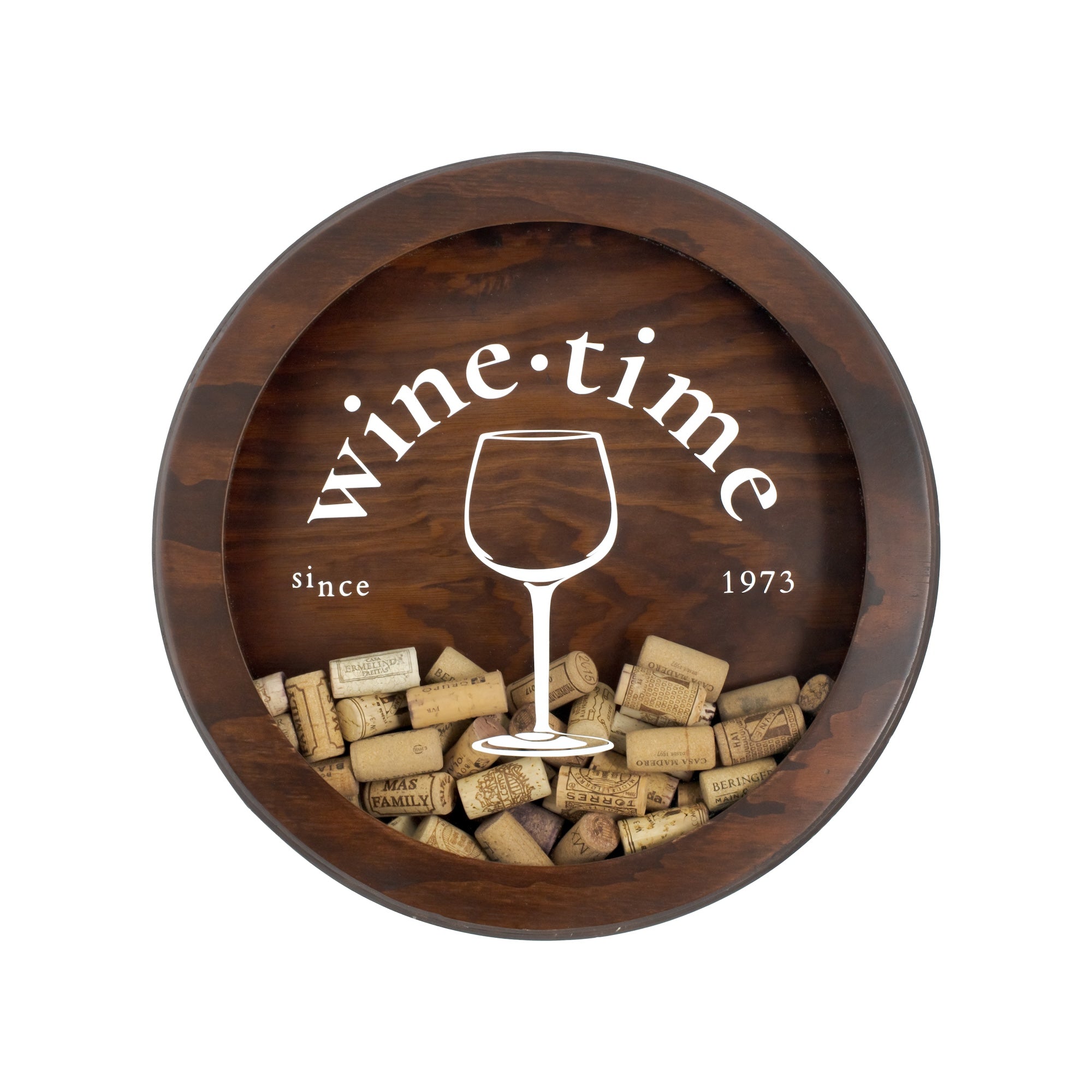 Guarda Corchos Circular Nogal Wine O'clock