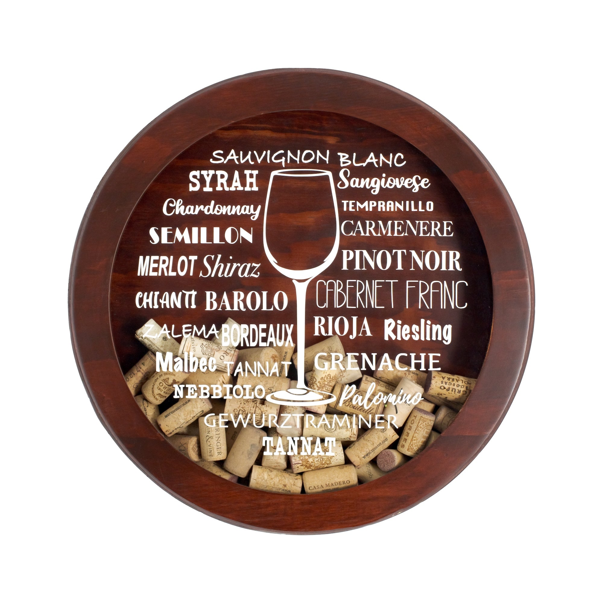 Guarda Corchos Circular caoba Uvas