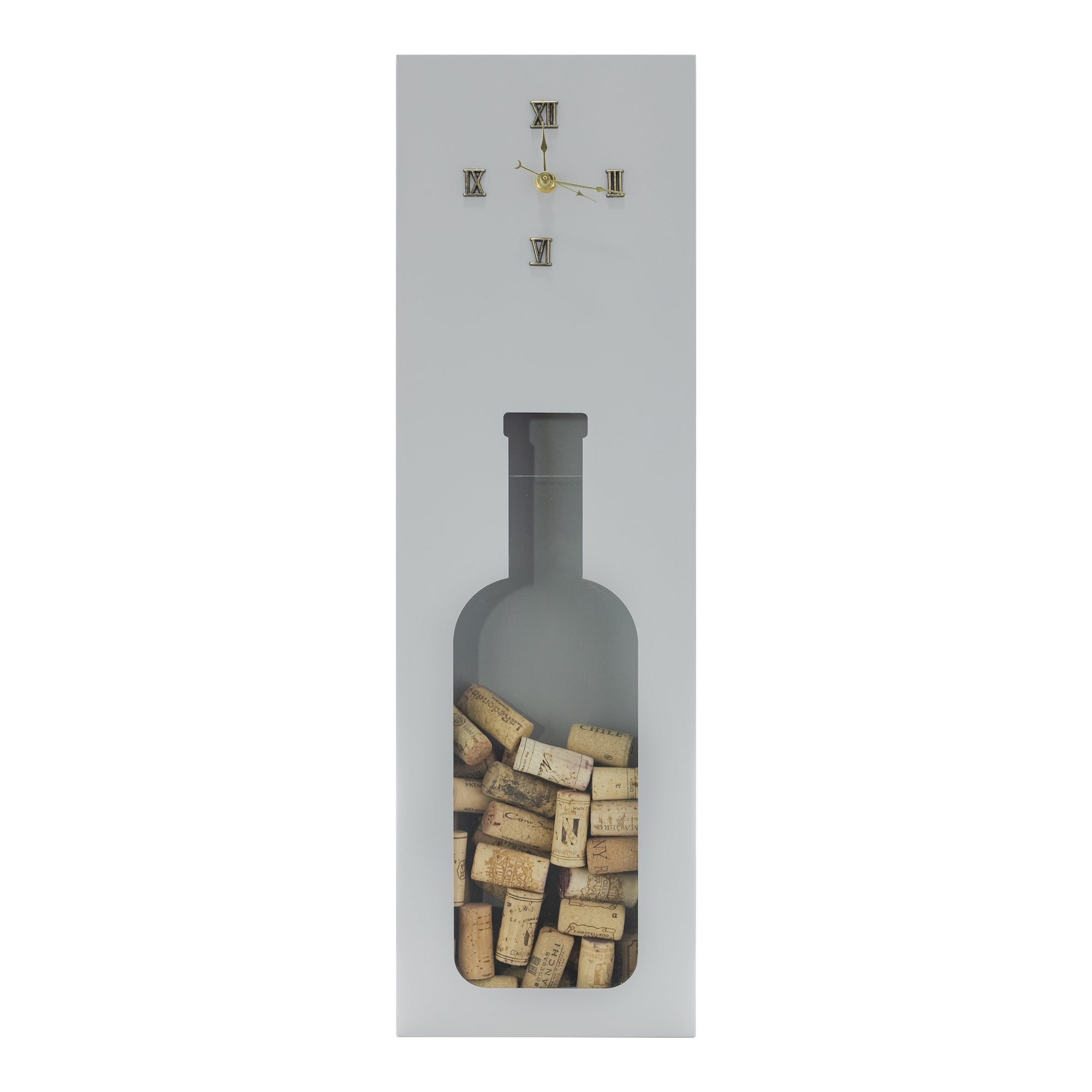 Reloj Rectangular Guarda Corchos Gris