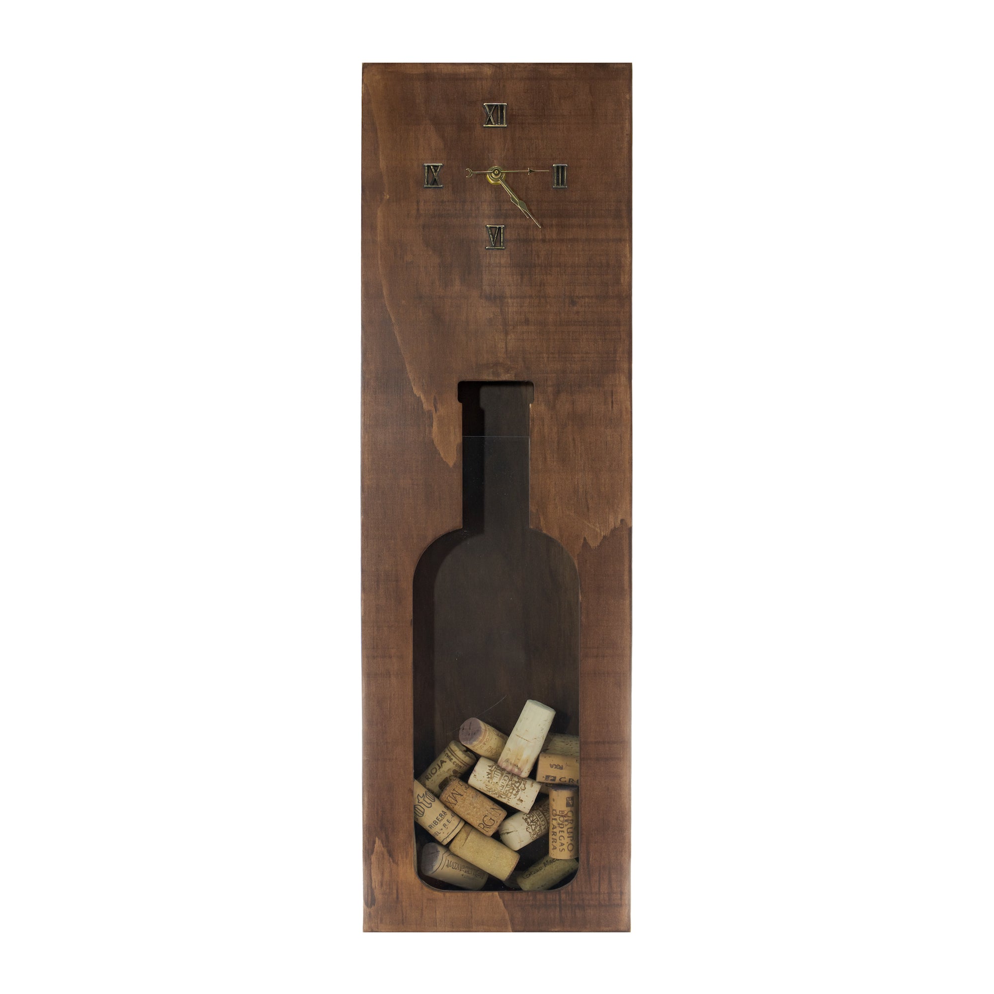 Reloj Rectangular Guarda Corchos Nogal
