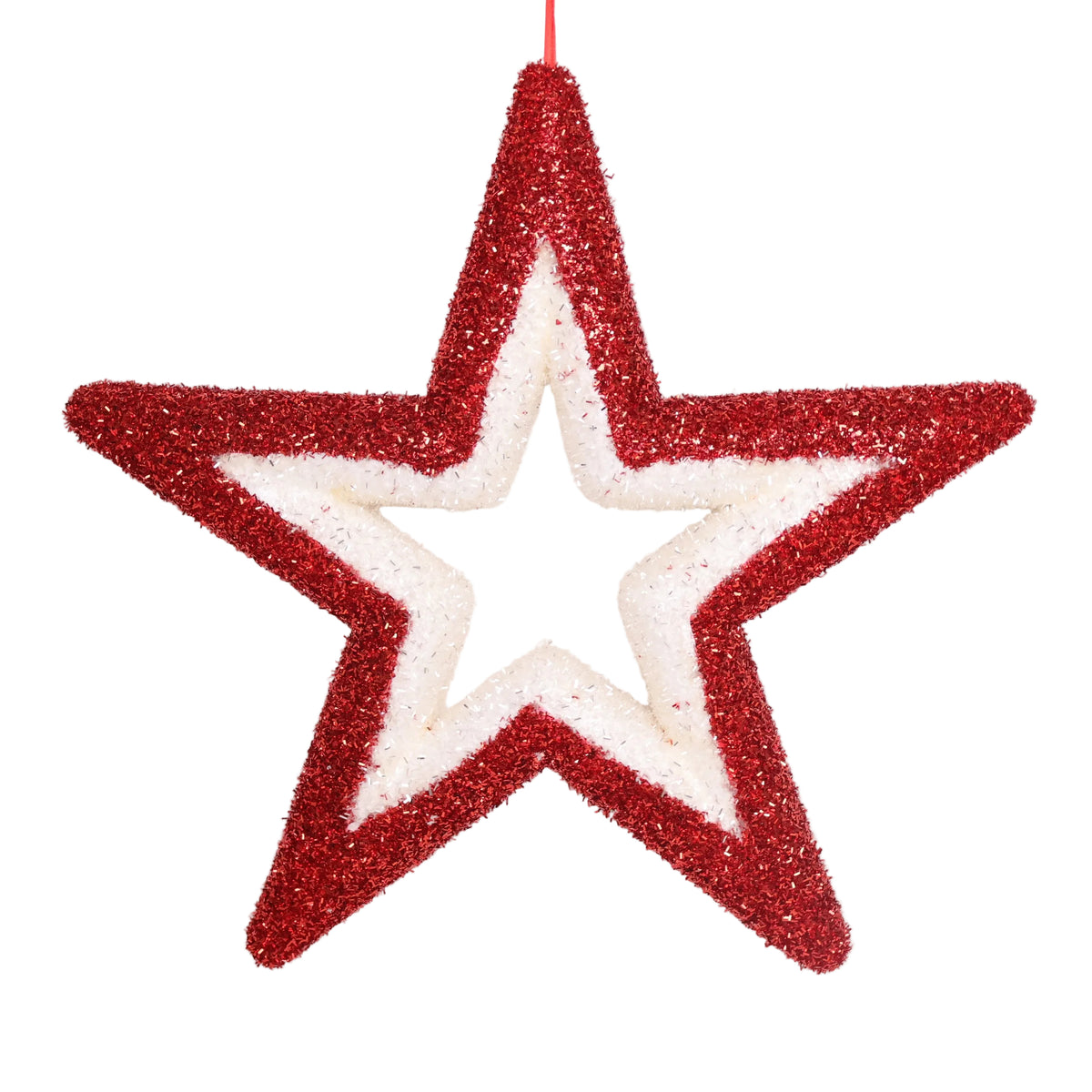 ORNAMENTO ESTTRELLA ROJO/BLANCO
