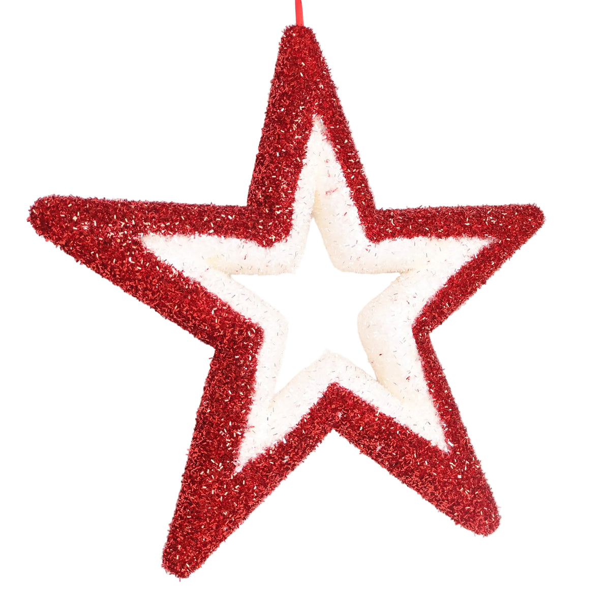 ORNAMENTO ESTTRELLA ROJO/BLANCO