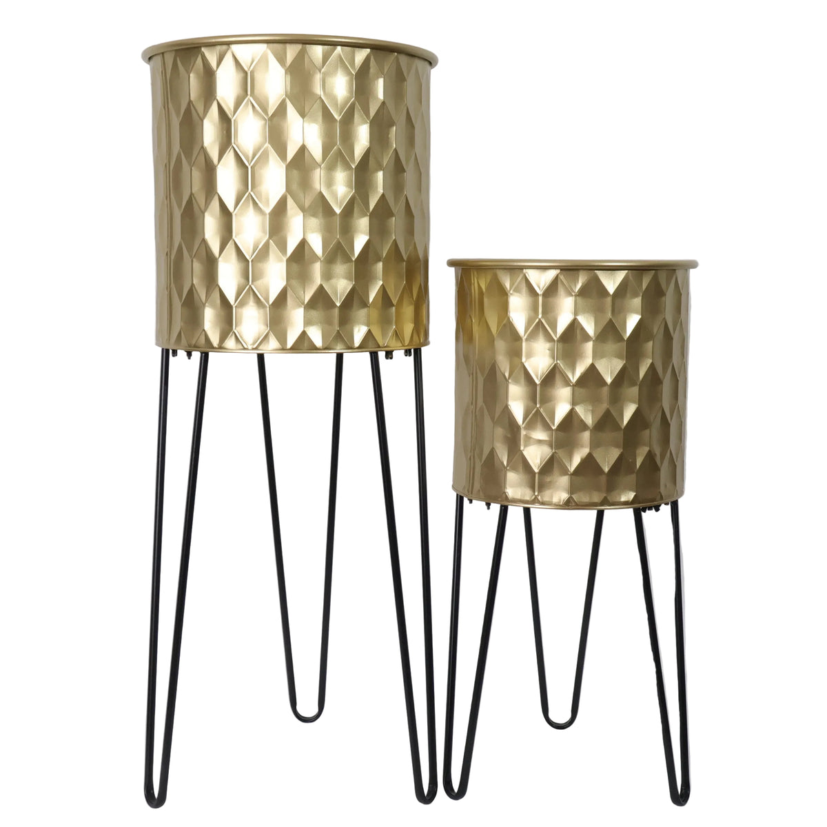 SET DE 2 MACETAS DECORATIVAS METALICAS