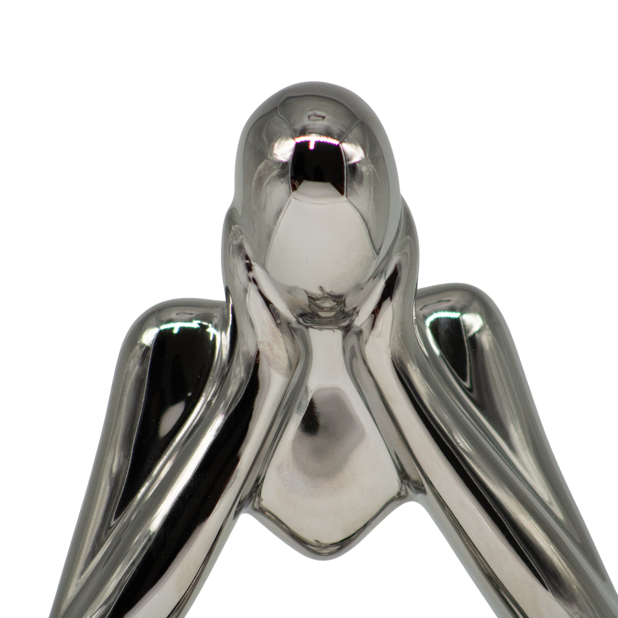 Figura Decorativa Pensador de Cerámica Plata 21 cm