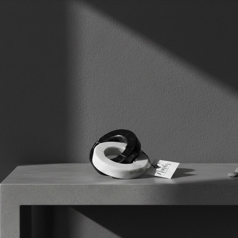Aros S Negro Con Blanco Marmol