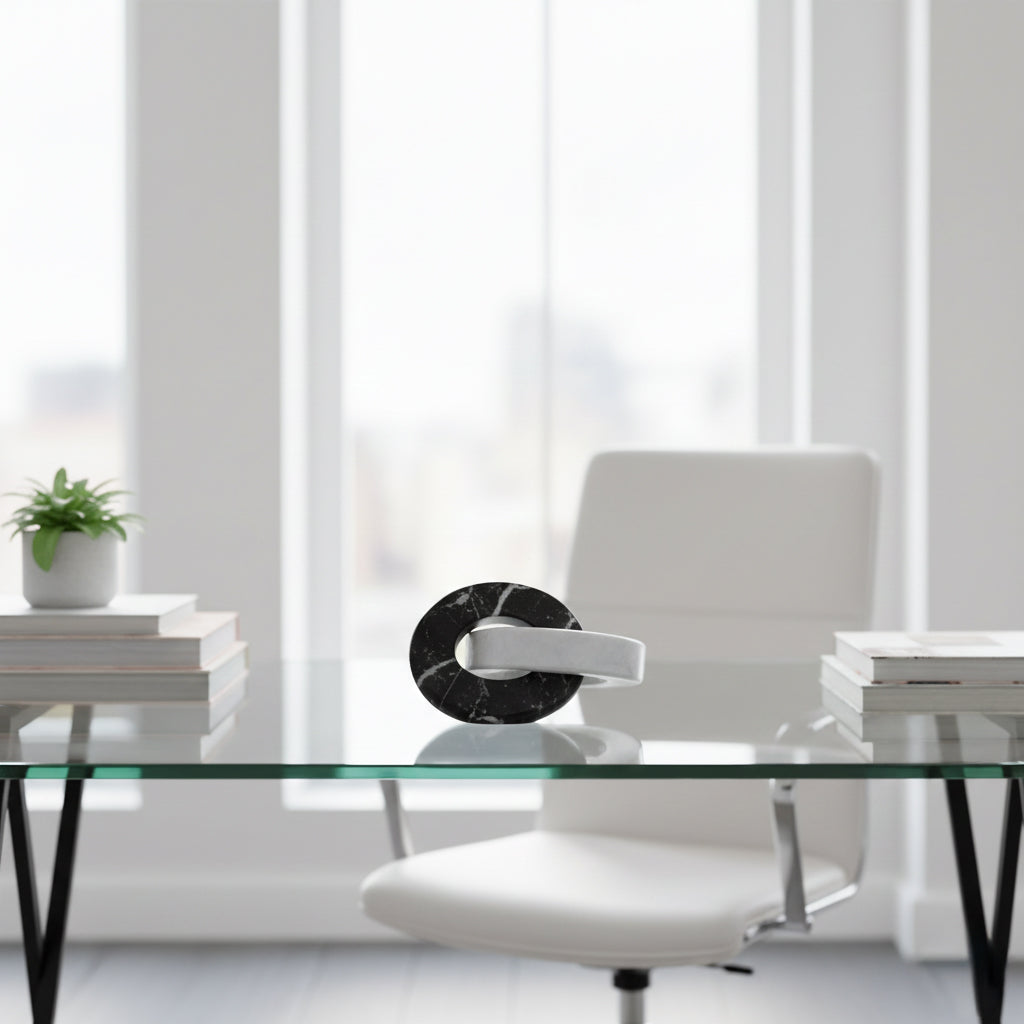 Aros S Negro Con Blanco Marmol