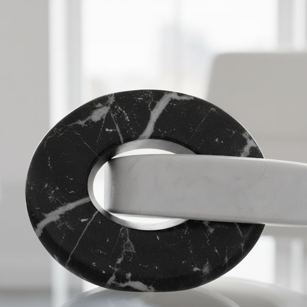 Aros S Negro Con Blanco Marmol