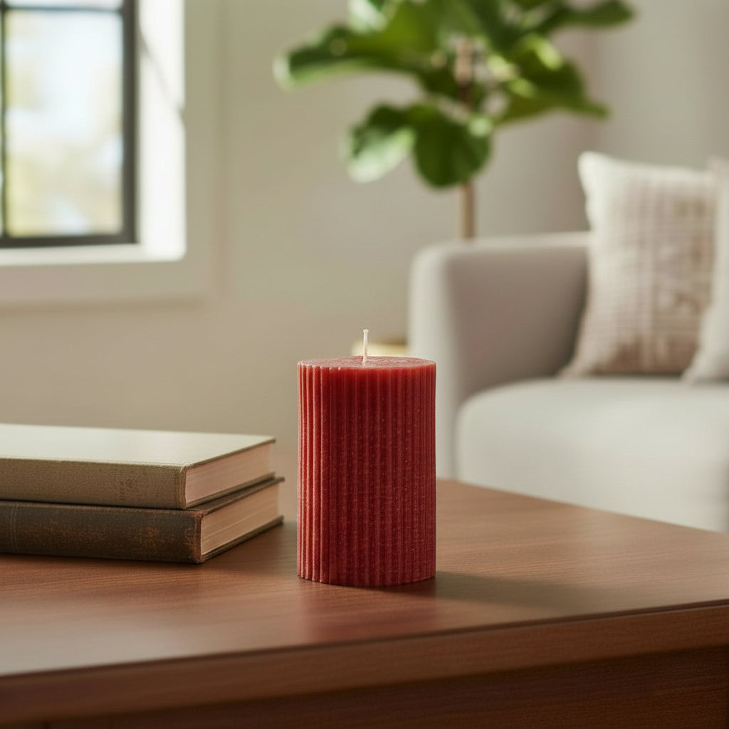 Cilindro de Cera XS Rojo – Vela Decorativa Navideña
