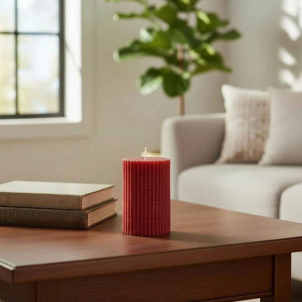 Cilindro de Cera XS Rojo – Vela Decorativa Navideña