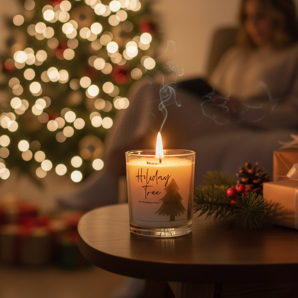 Vela de Soya Tree S – Blanca - Vela Decorativa Navideña