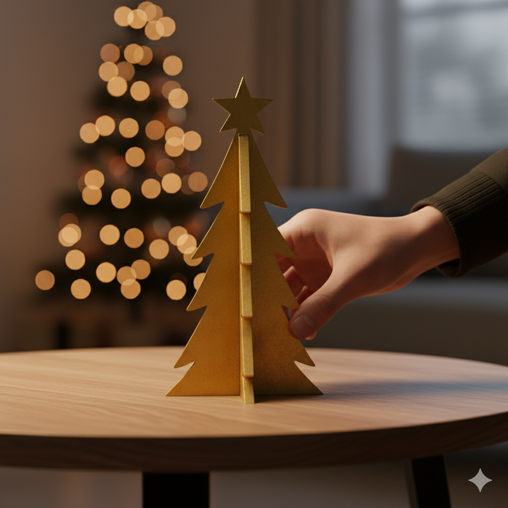 Pino Mini Decorativo Dorado – 18 cm