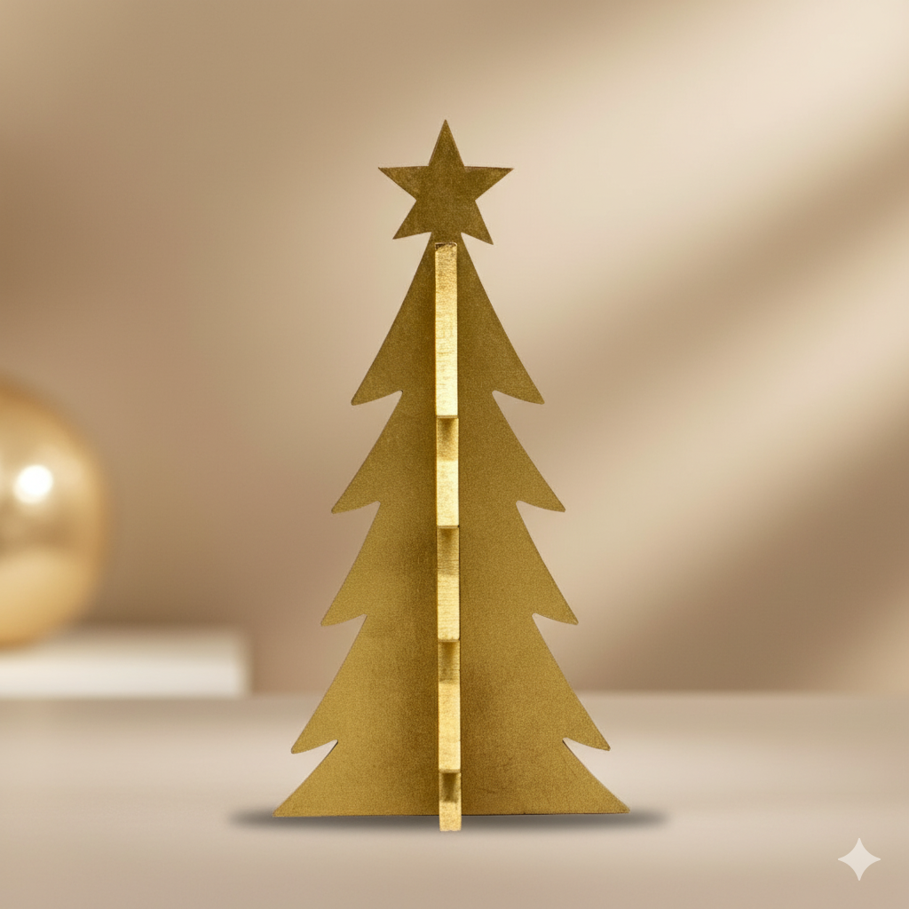Pino Mini Decorativo Dorado – 18 cm