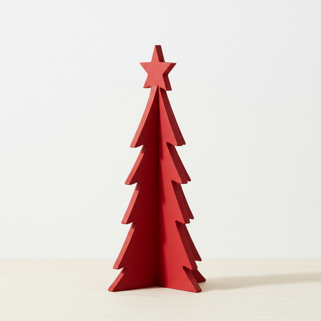 Pino Mini Decorativo Rojo – 18 cm