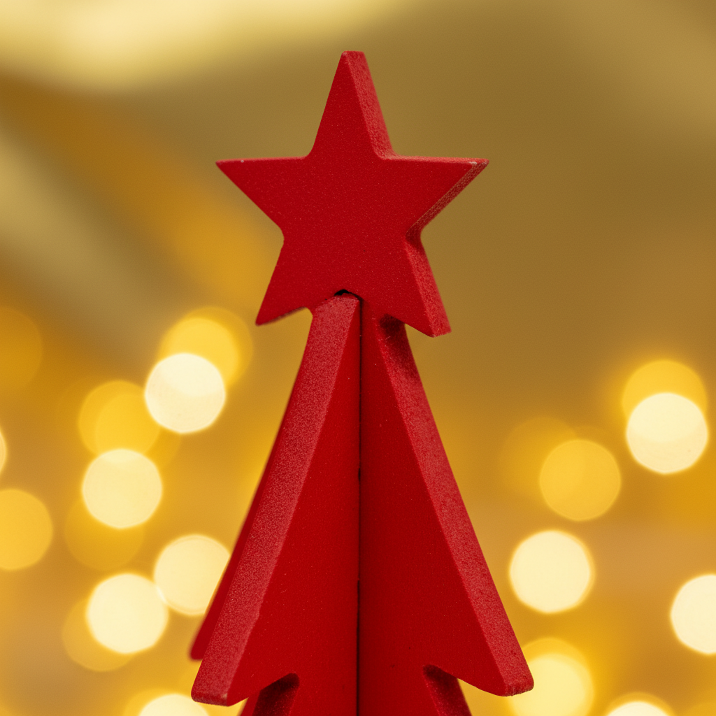 Pino Mini Decorativo Rojo – 18 cm