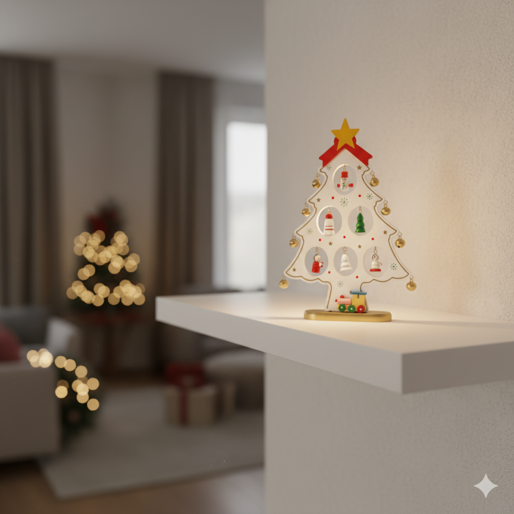 Adorno Navideño Ãrbol Blanco – 22 cm