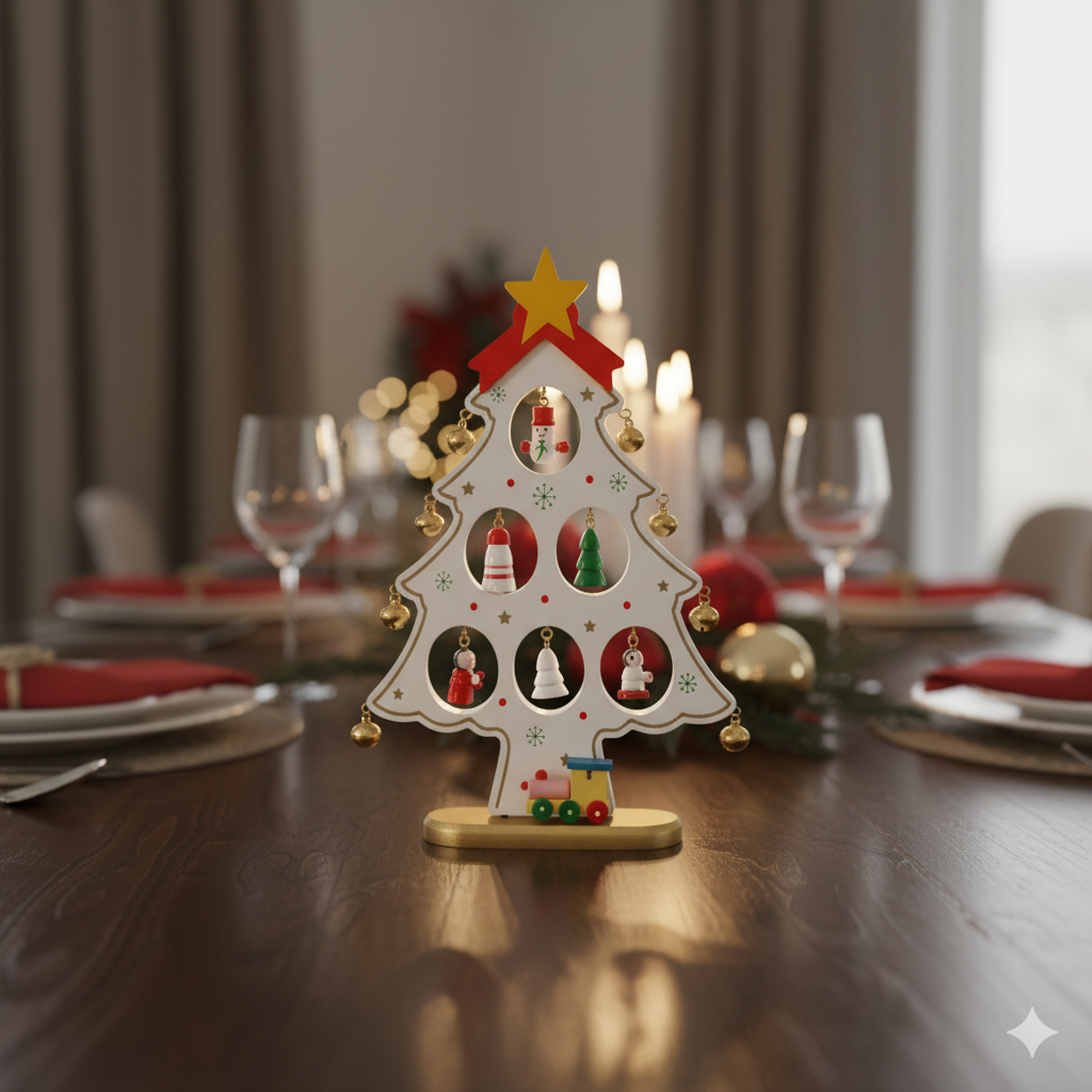 Adorno Navideño Ãrbol Blanco – 22 cm