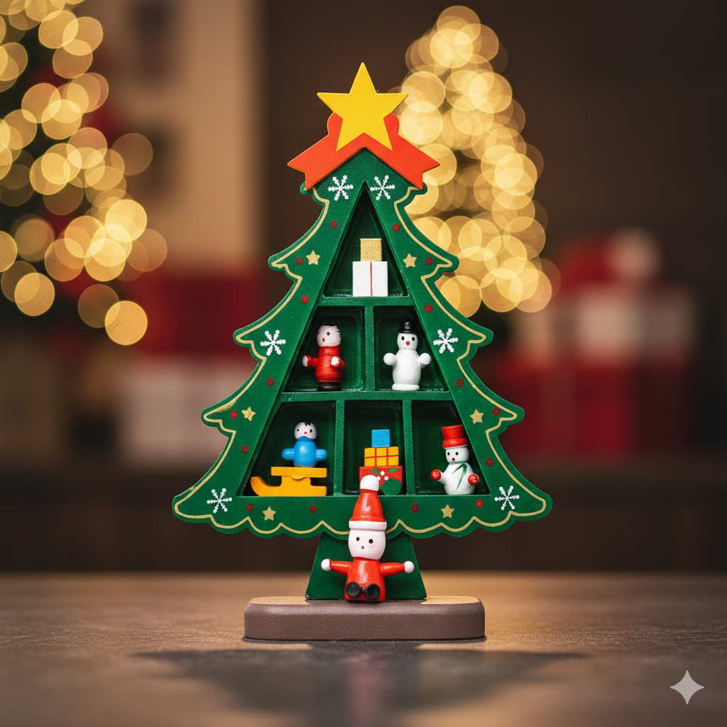 Adorno Navideño Ãrbol Verde con Cajones – 20 cm