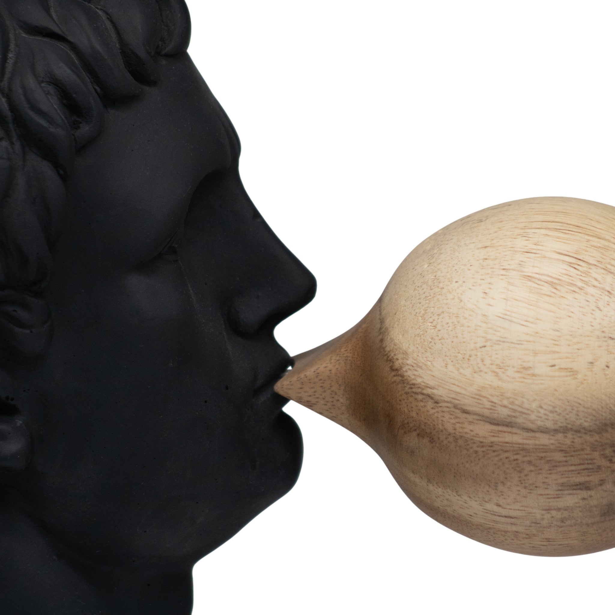 Busto con Chicle Negro + Madera Figura Decorativa Moderna 34 cm
