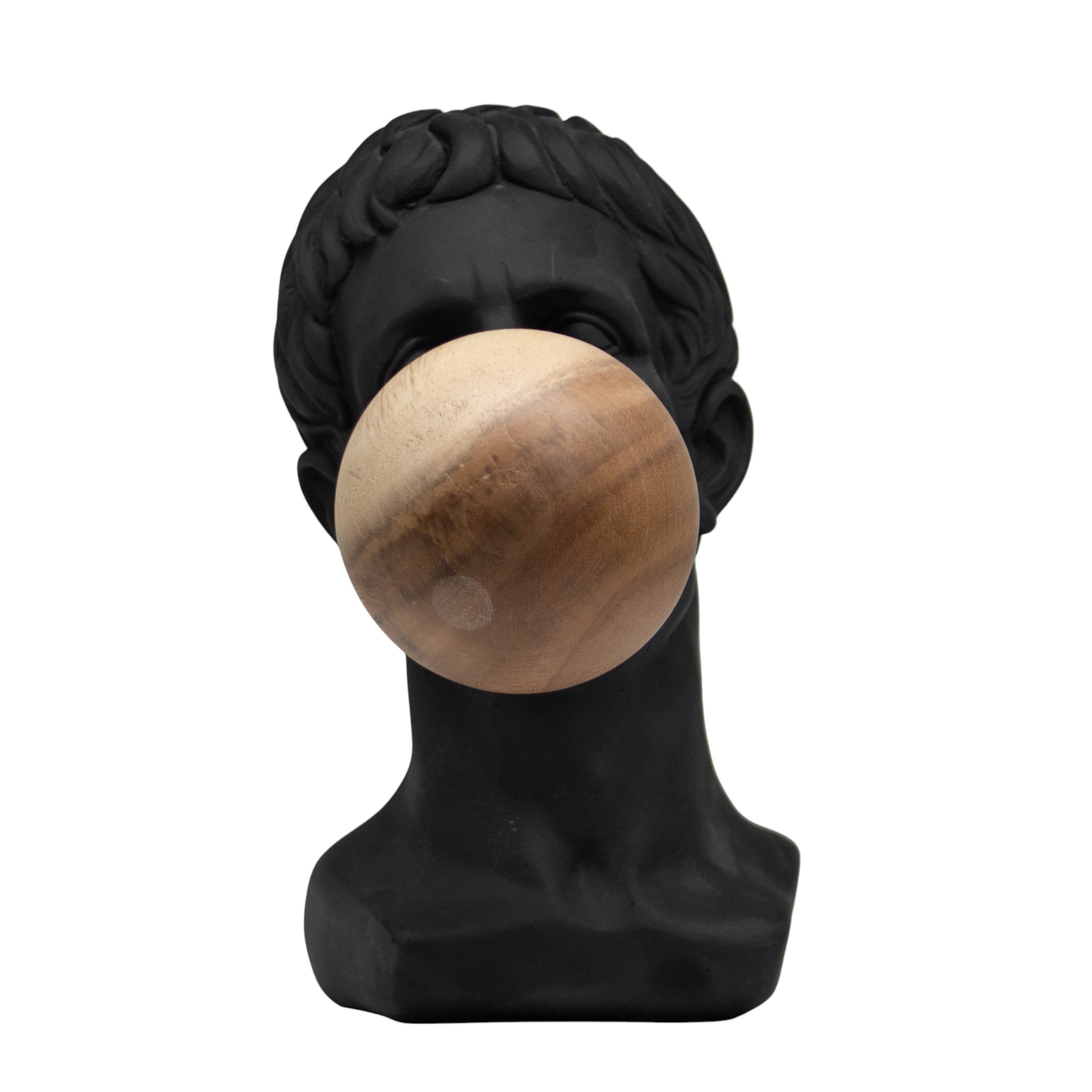 Busto con Chicle Negro + Madera Figura Decorativa Moderna 34 cm