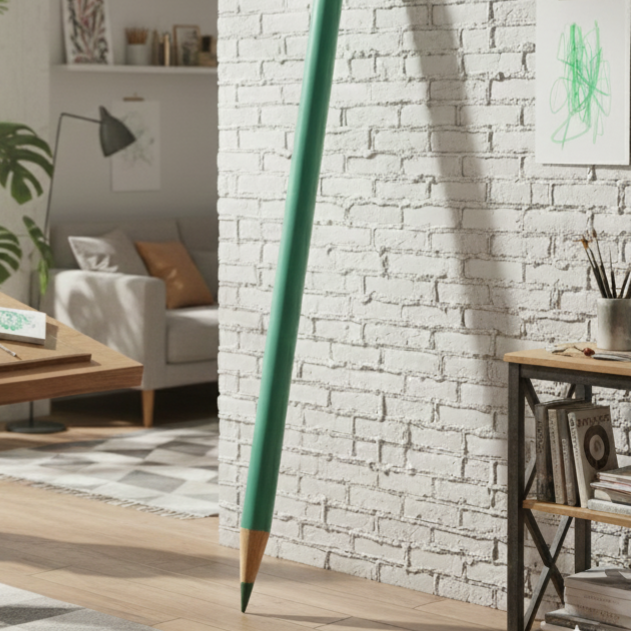 Lápiz Gigante Decorativo Turquesa – 180 cm