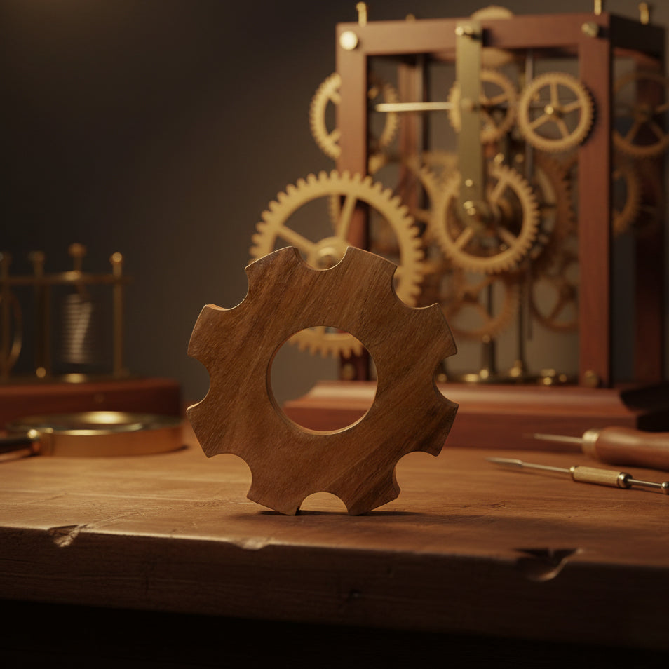 Engrane Decorativo de Madera – 18 cm