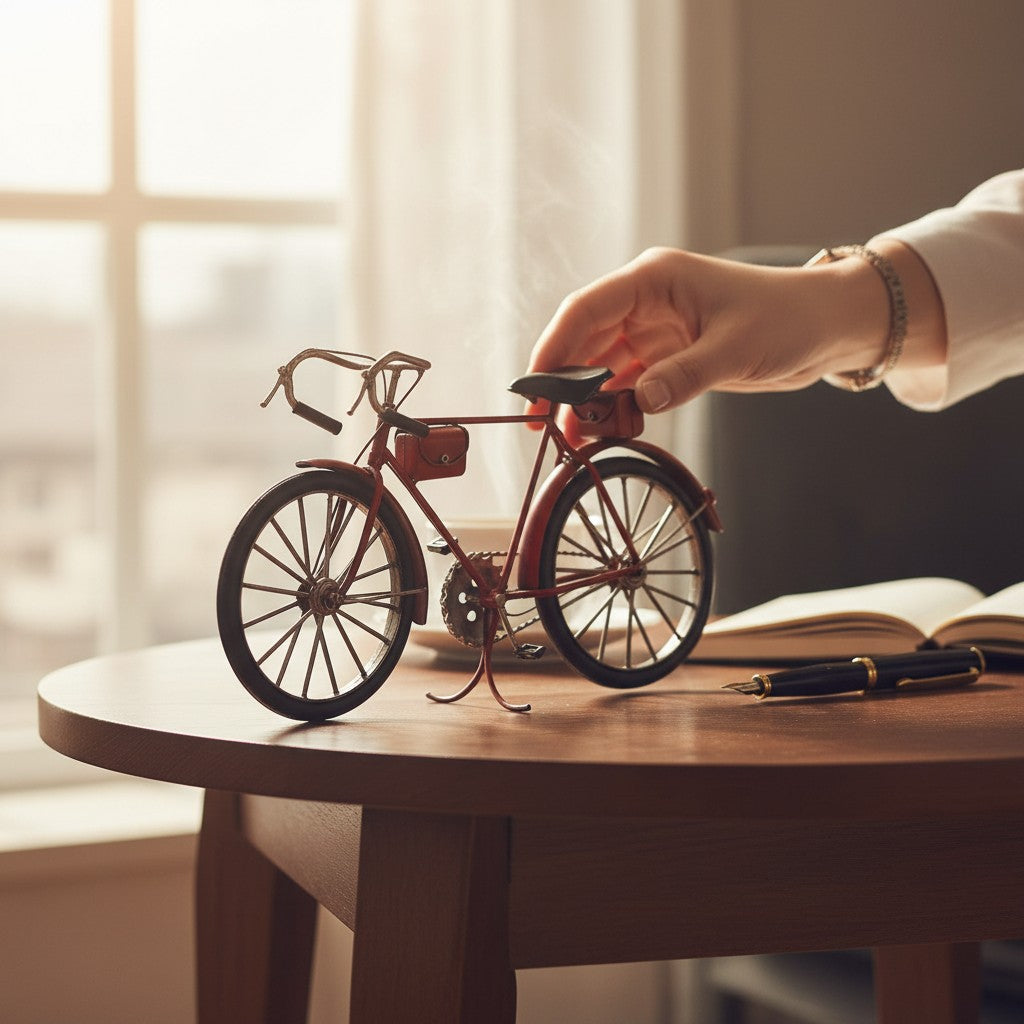 Bicicleta Decorativa de Metal Vintage Roja – 18 cm