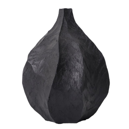 JARRON DE RESINA CIRCULAR NEGRO