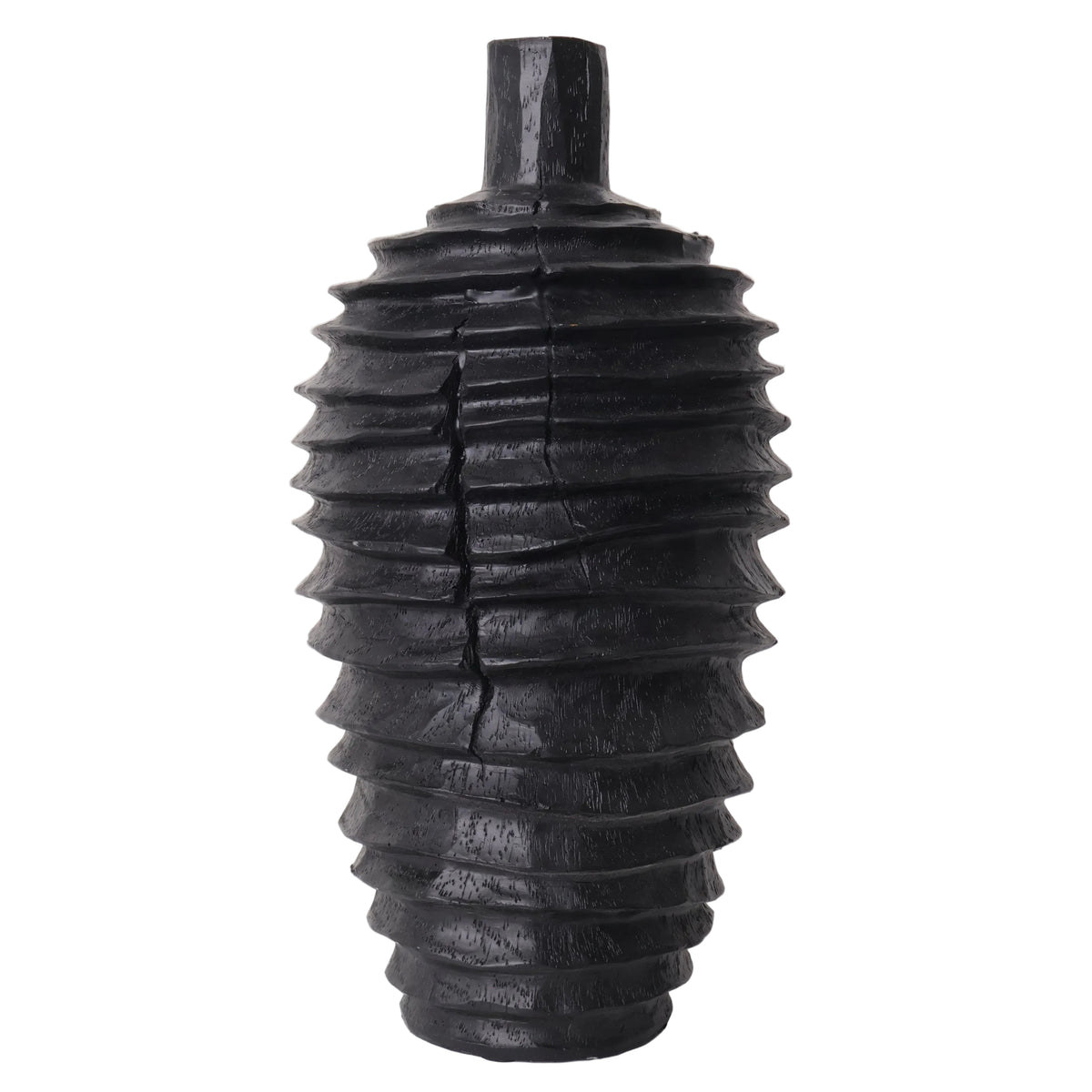 JARRON DE RESINA SIM MADERA NEGRO I