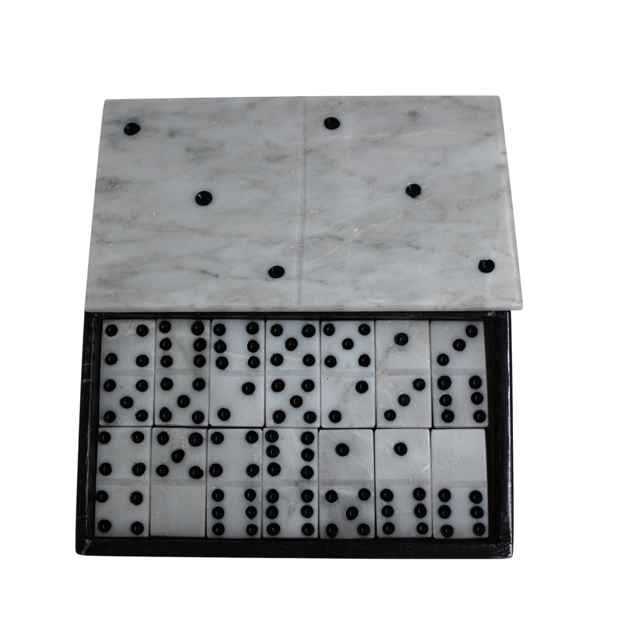 Domino Cremino Plano de Mármol  17 cm Decorativo y Funcional