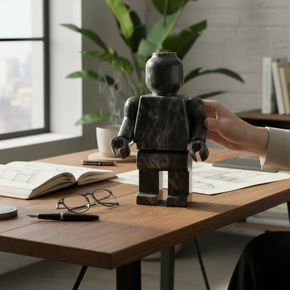 Figura Decorativa Mazahua en Mármol Gris  25 cm