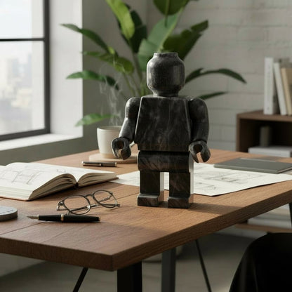 Figura Decorativa Mazahua en Mármol Gris  25 cm