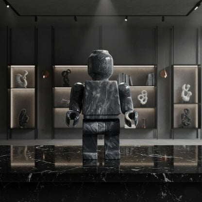 Figura Decorativa Mazahua en Mármol Gris  25 cm