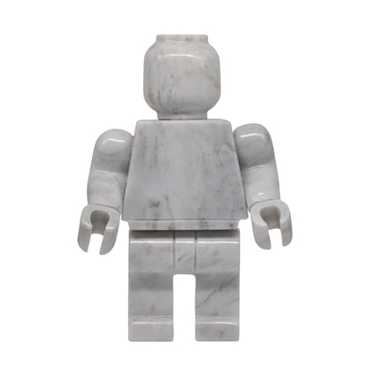 Figura Decorativa Mazahua en Mármol Blanco  25 cm