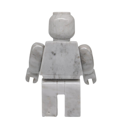 Figura Decorativa Mazahua en Mármol Blanco  25 cm