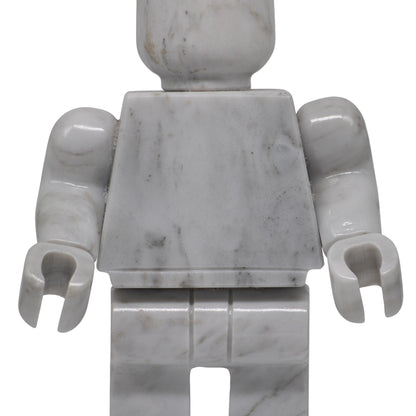 Figura Decorativa Mazahua en Mármol Blanco  25 cm
